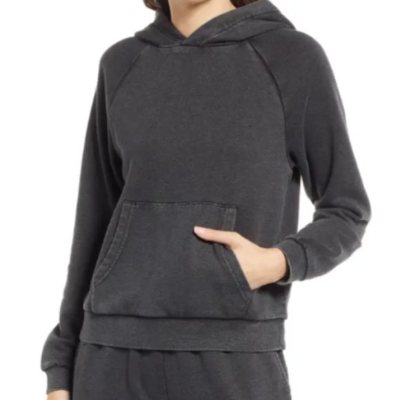 Treasure & Bond Shrunken Hoodie in Distressed Black at Nordstrom, NWT - Picture 1 of 1